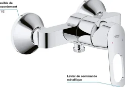 Robinet De Douche|Grohe BauLoop mitigeur douche mural 23340000