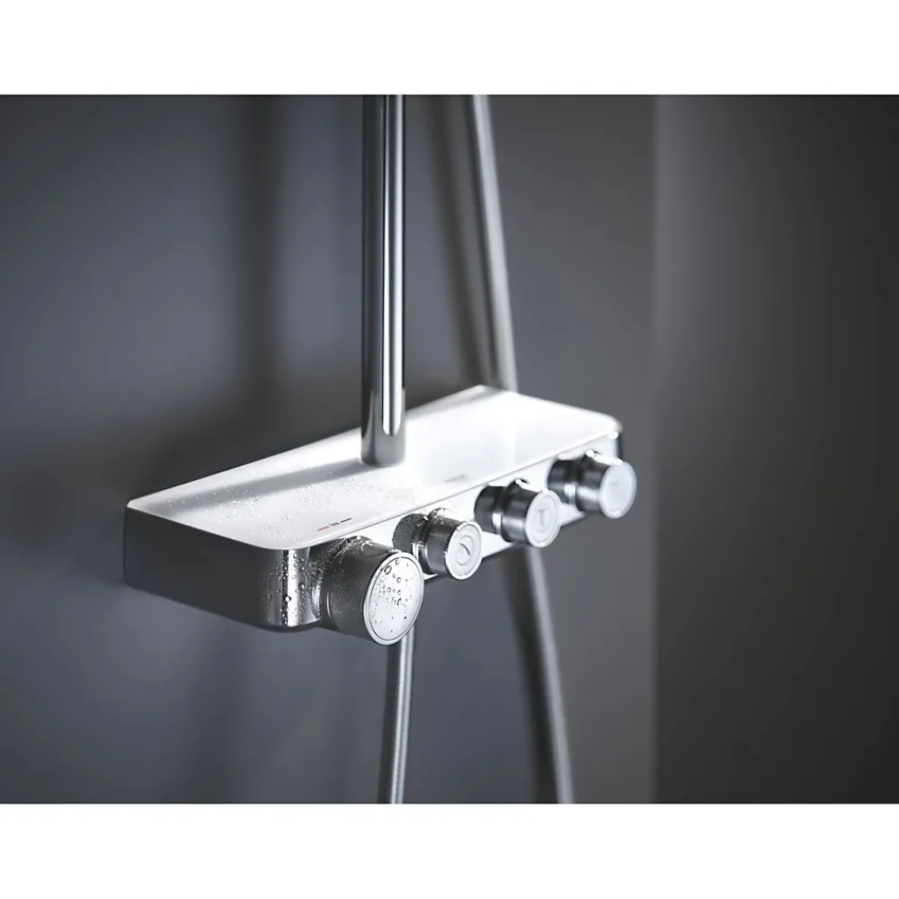 Grohe Colonne de douche avec mitigeur thermostatique Blanc Euphoria SmartControl System 310 Cube Duo 26508LS0