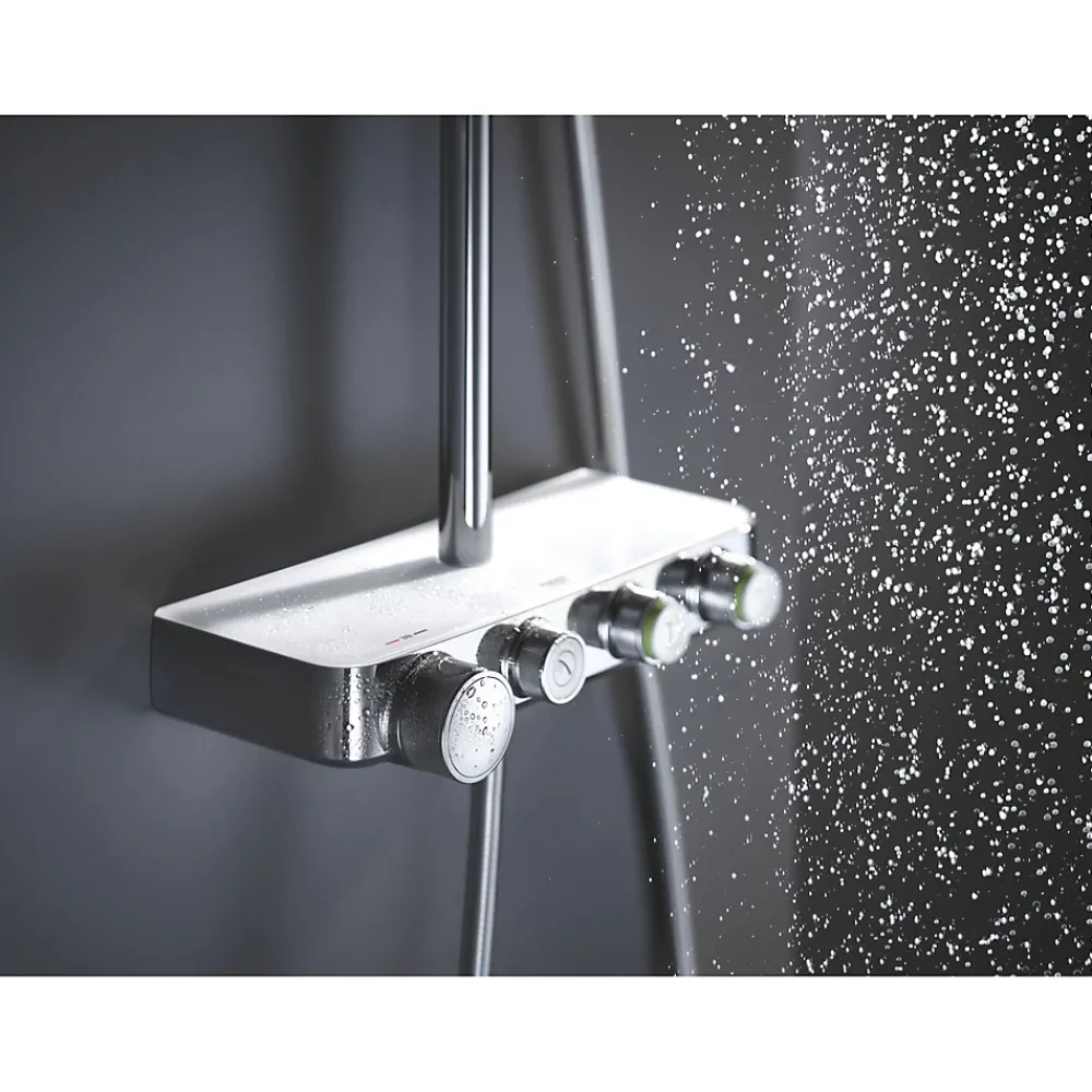 Grohe Colonne de douche avec mitigeur thermostatique Blanc Euphoria SmartControl System 310 Cube Duo 26508LS0