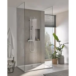 Grohe Colonne de douche mitigeur thermostatique Vitalio Joy 260, tete de douche 260mm, douchette 3 jets, chromé, 26403002