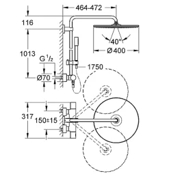 Colonne De Douche Thermostatique|Grohe Colonne de douche thermostatique Rainshower System 400