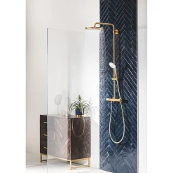 Colonne De Douche Thermostatique|Grohe Colonne de douche thermostatique Euphoria System 310 Cool Sunrise brossé 26075GN0