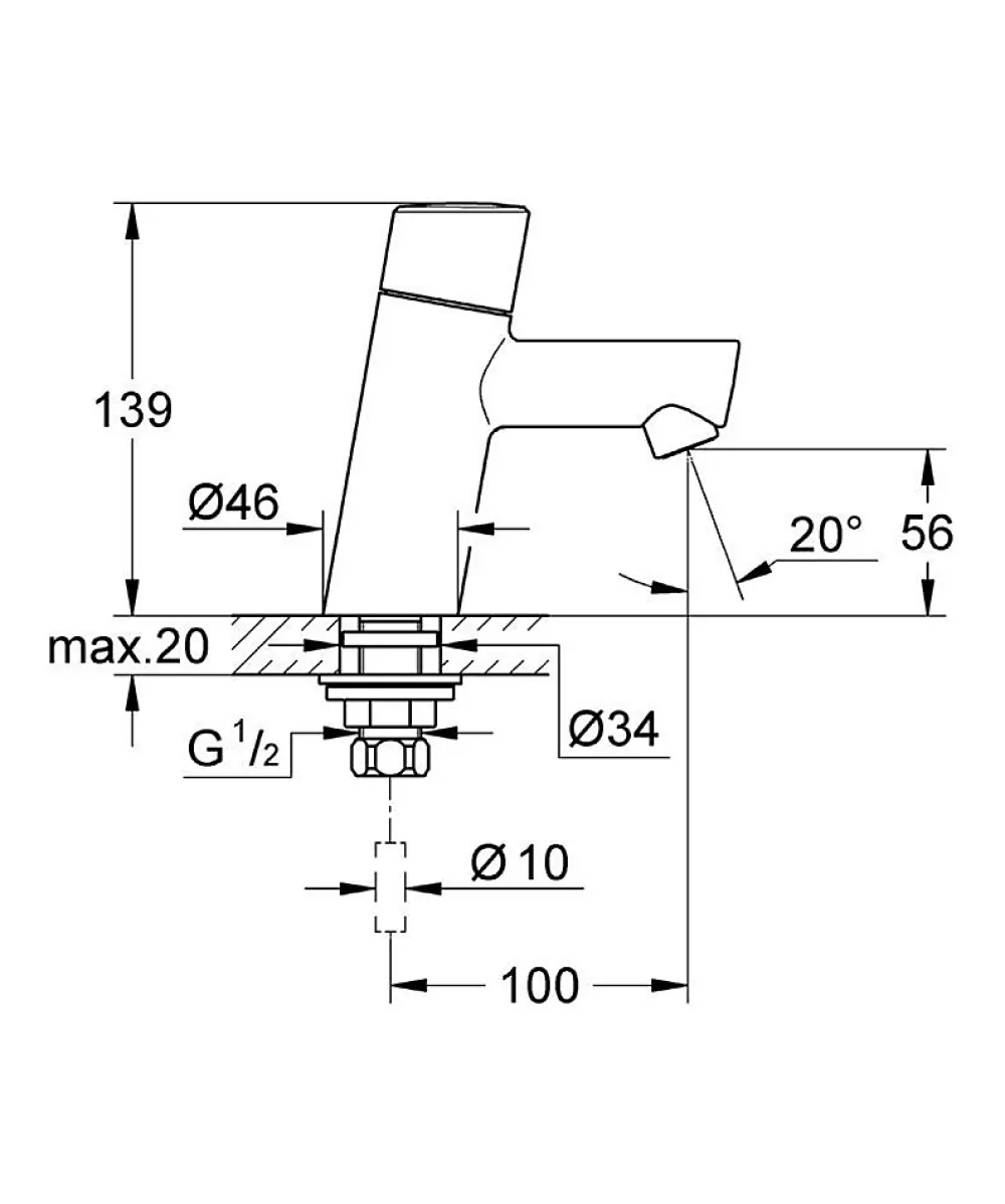 Robinet Lave-Mains|Grohe Concetto Robinet de lave-mains monofluide Taille XS (32207001)