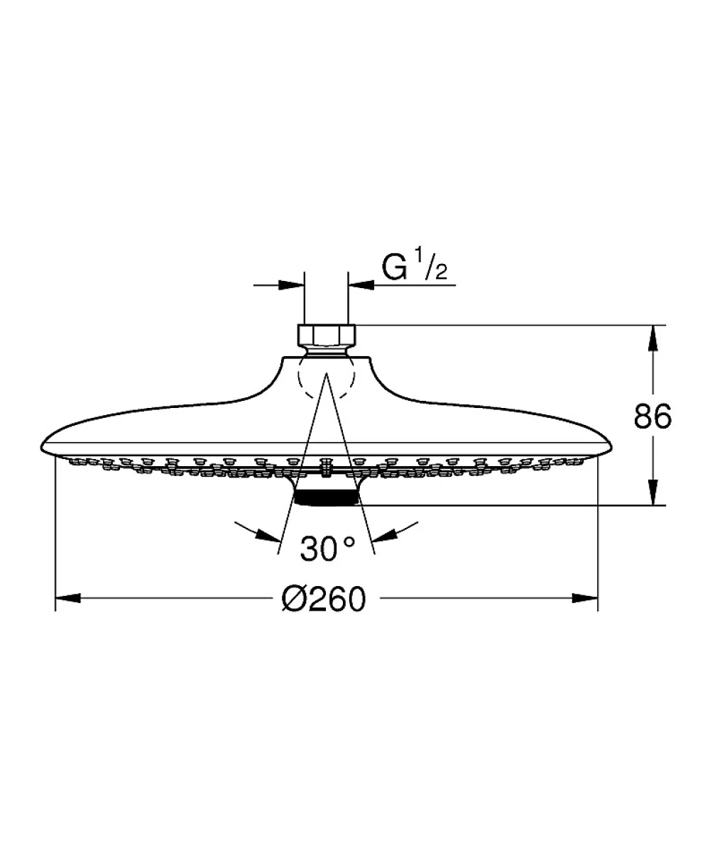 Pommeau De Douche, Flexible Et Barre De Douche|Grohe Euphoria 260 Douche de tête (26457000)