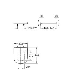 Abattant Wc|Grohe Euro Ceramic Abattant WC déclipsable Duroplast, charnières en acier inoxydable, blanc (G39331002)