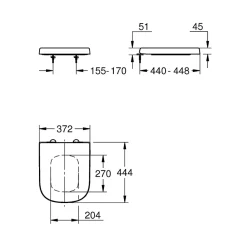 Abattant Wc|Grohe Euro Ceramic Abattant WC déclipsable Duroplast, charnières en acier inoxydable, blanc (G39331002)