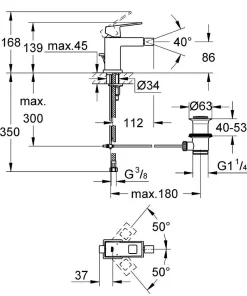 Grohe Eurocube Mitigeur monocommande 1/2