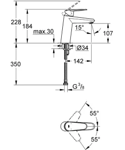 Grohe Eurodisc Cosmopolitan Mitigeur monocommande 1/2