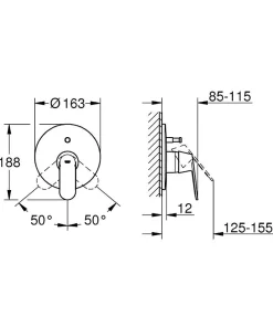 Colonne De Douche Sans Robinetterie|Grohe Eurosmart Cosmopolitan - Set de finition pour mitigeur monocommande, 2 sorties (19382000)