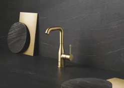 Robinet Lavabo Et Vasque|Grohe Mitigeur lavabo Essence Taille L Cool Sunrise brossé