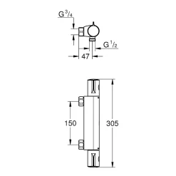 Robinet De Douche|Grohe Mitigeur thermostatique Douche GROTHERM 800 Chromé 34561000