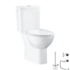 Grohe Pack WC à poser Bau Ceramic quickfix + Accessoires salle de bain Essentials Cube