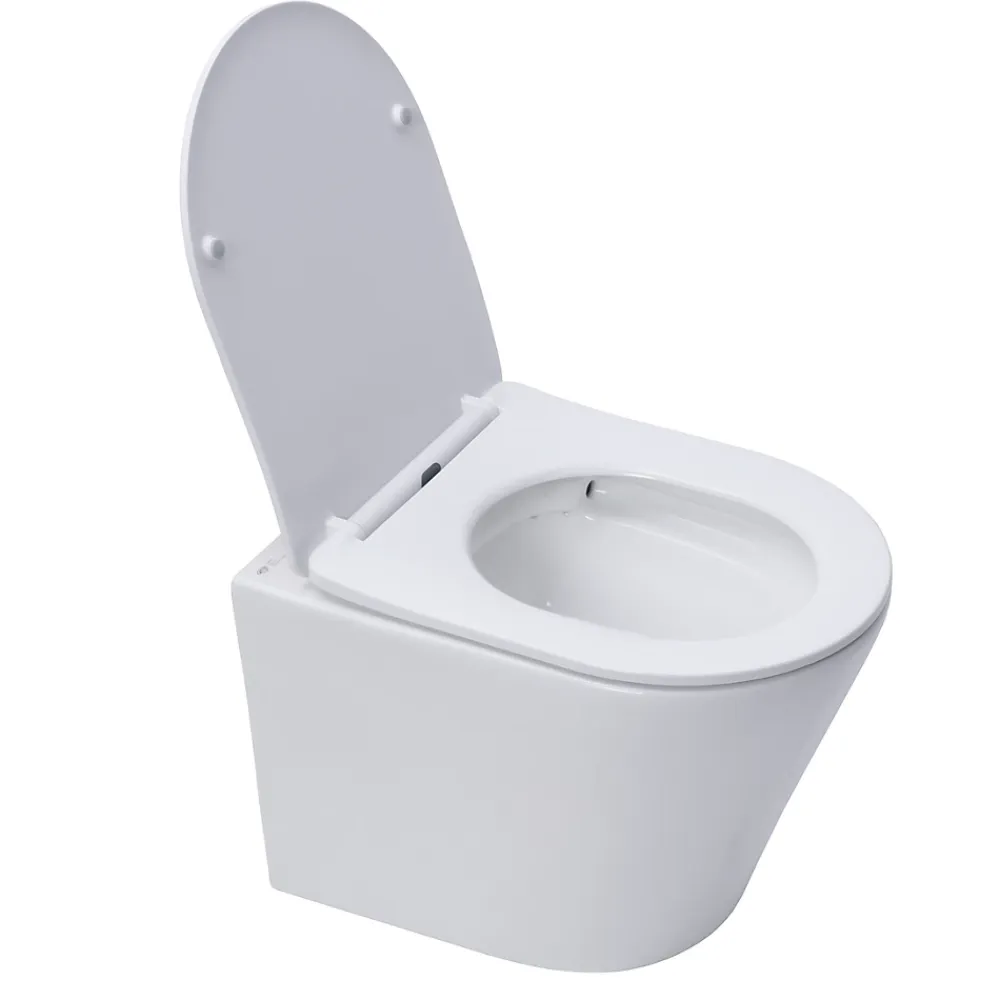 Wc Suspendu|Grohe Pack WC Bati support autoportant + WC SAT sans bride + Abattant Soft close + Plaque chrome (Autoportant-Infinitio-1)