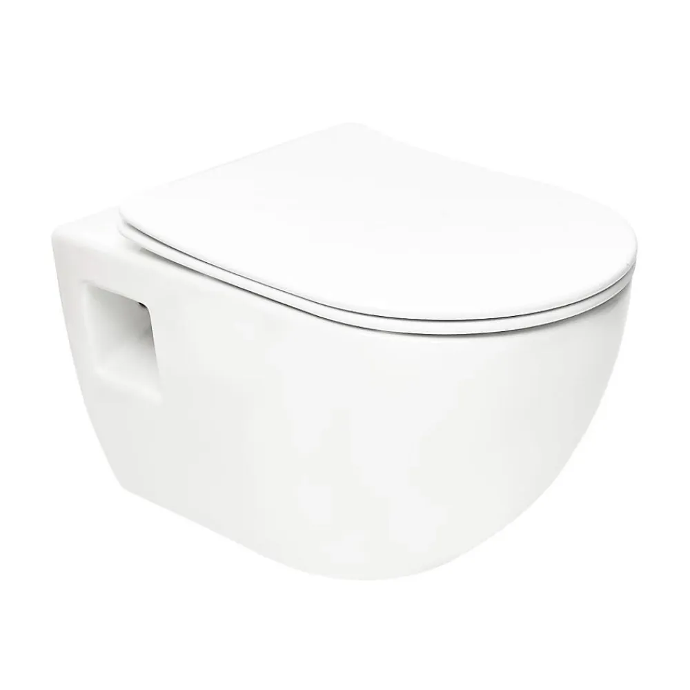 Grohe Pack WC Bâti-support Rapid SL + WC sans bride SAT + Abattant SoftClose + Plaque Noir mat (RapidSL-Project-KF0)