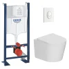 Grohe Pack WC bâti-support autoportant Rapid SL 1.13 M + WC sans bride Ceramia + abattant SoftClose + plaque blanche (PROCETOR3)