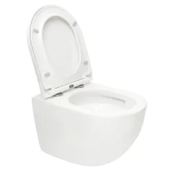 Wc Suspendu|Grohe Pack WC Bâti-support Rapid SL + WC SAT Tornado sans bride + Abattant SoftClose + Plaque chrome (RSLTORNADO1)