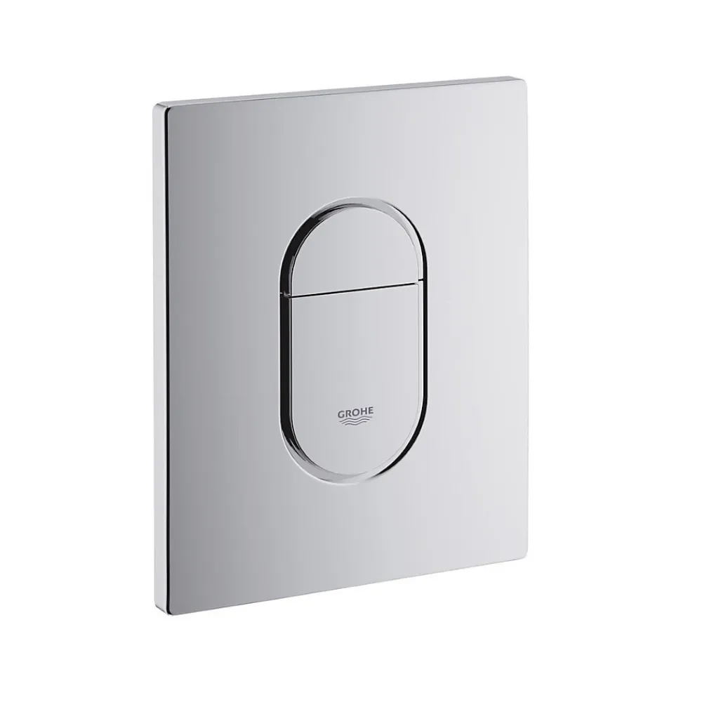 Wc Suspendu|Grohe Pack WC Bâti-support Rapid SL + WC Bau Ceramic sans bride + Abattant softclose + Plaque chrome (39418000)