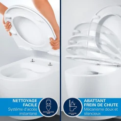 Grohe Pack WC suspendu Start Round caréné sans bride, abattant frein de chute déclipsable
