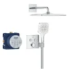 Colonne De Douche Sans Robinetterie|Grohe Precision SmartControl Set de douche encastrée façade thermostatique + Douche de tête + Douchette 3 jets, chrome (G34876000)