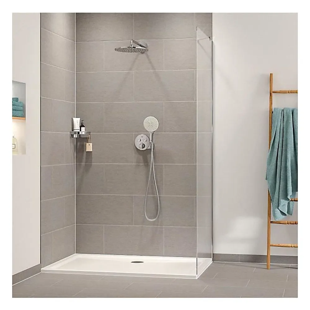 Colonne De Douche Sans Robinetterie|Grohe Precision SmartControl Set de douche encastrée façade thermostatique + Douche de tête + Douchette 3 jets, chrome (G34877000)