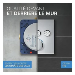 Colonne De Douche Sans Robinetterie|Grohe Precision SmartControl Set de douche encastrée façade thermostatique + Douche de tête + Douchette 3 jets, chrome (G34877000)