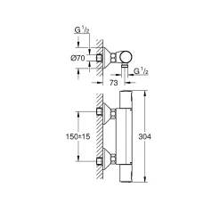 Grohe PRECISION START mitigeur de douche thermostatique 1/2" (G-345942430)