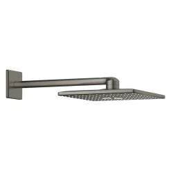 Colonne De Douche Sans Robinetterie|Grohe Rainshower Smartactive 310 Cube Set douche de tête 2 jets et bras 430mm, Hard Graphite brossé (26479AL0)