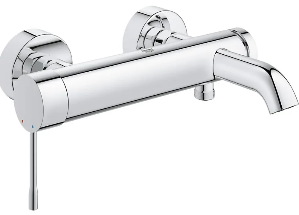 Robinet De Baignoire|Grohe Set bain/douche Mitigeur mécanique Essence + Douchette stick 1 jet Euphoria Cosmopolitan, Chrome (33624001-Euphoria)