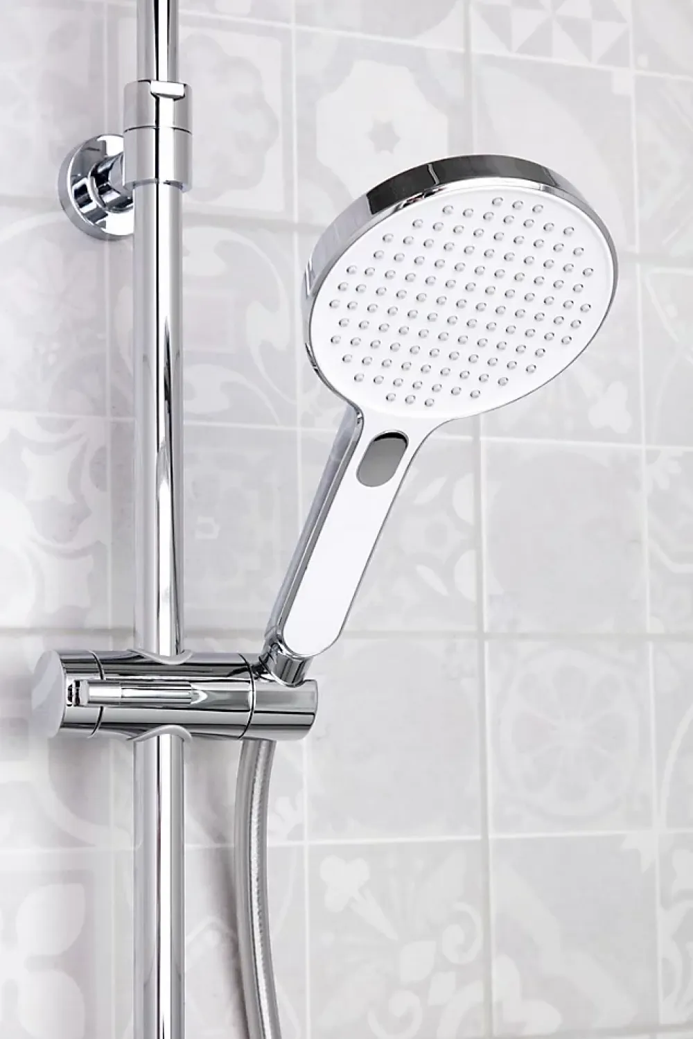 Colonne De Douche Sans Robinetterie|Swiss Aqua Technologies /Grohe Set de douche avec mitigeur + Douchette 3 jets barre avec curseur + Douche de tête XXL 254 mm Chrome