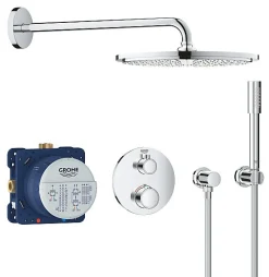 Colonne De Douche Sans Robinetterie|Grohe Set de douche Rainshower Cosmopolitan 310 avec thermostat encastré, chrome (34731000)