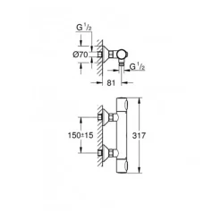 Colonne De Douche Thermostatique|Grohe Set Mitigeur Thermostatique de Douche + Ensemble de douche complet 3 jets EUPHORIA 110 (34840000-EUPHORIA3)
