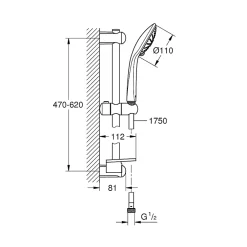 Colonne De Douche Thermostatique|Grohe Set Mitigeur Thermostatique de Douche + Ensemble de douche complet 3 jets EUPHORIA 110 (34840000-EUPHORIA3)