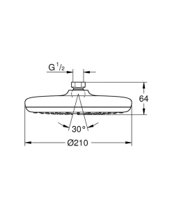 Pommeau De Douche, Flexible Et Barre De Douche|Grohe Tempesta 210 Douche de tête 1 jet (26410000)