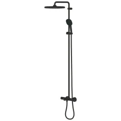 Grohe Vitalio Comfort 250 colonne de douche thermostatique bain/douche + douche de tête + douchette à main, noir mat (G269842431)