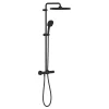 Grohe Vitalio Comfort 250 colonne de douche thermostatique + douche de tête + douchette à main 2 jets, noir mat (G266962431)