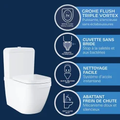 Grohe WC à poser sans bride Euro Ceramic + abattant