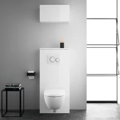 Wc Suspendu|Geberit Habillage bâti-support blanc Lineo