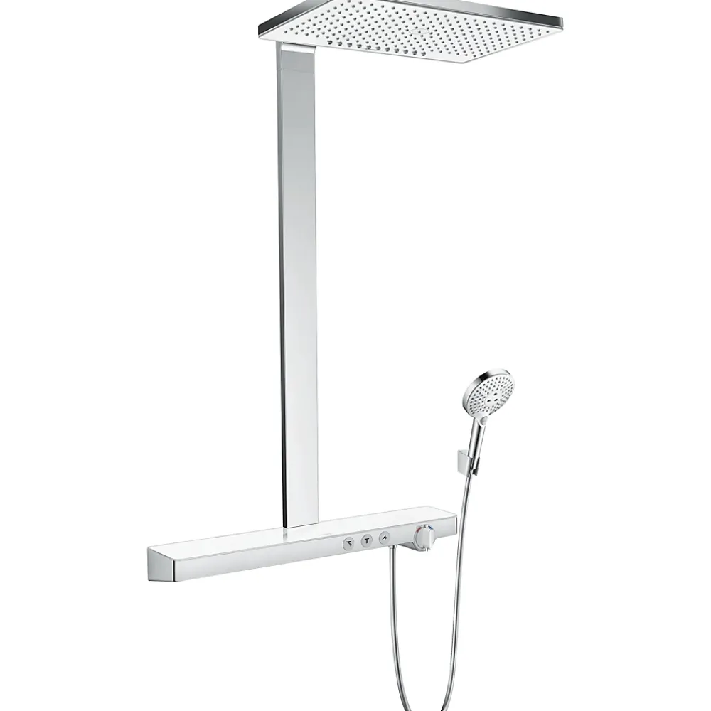 Colonne De Douche Thermostatique|Hansgrohe Colonne de douche 460 2 jets avec mitigeur thermostatique blanc/chromé Rainmaker Select