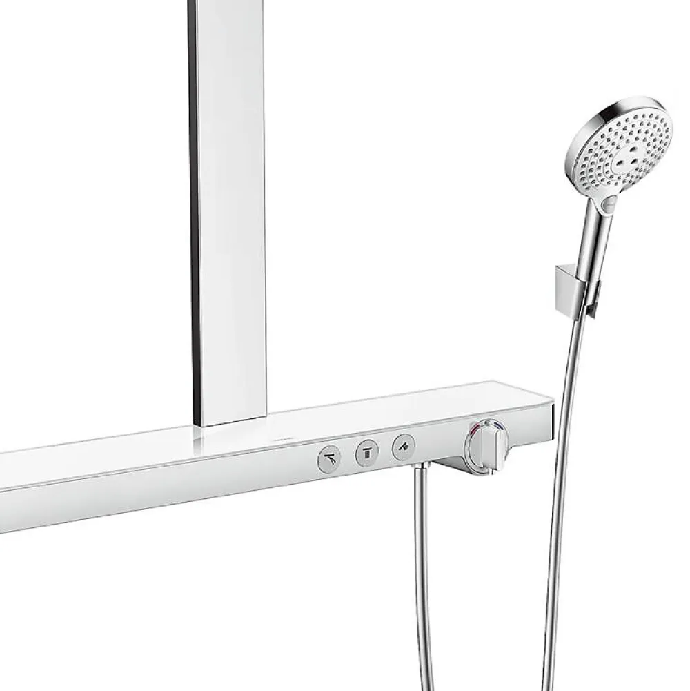 Colonne De Douche Thermostatique|Hansgrohe Colonne de douche 460 2 jets avec mitigeur thermostatique blanc/chromé Rainmaker Select