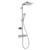 Colonne De Douche Hydromassante|Hansgrohe Colonne de douche avec mitigeur thermostatique + Douche de tête XXL 240 + Douchette 2 jets + Porte savon