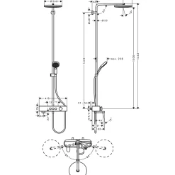 Colonne De Douche Thermostatique|Hansgrohe Colonne de douche 260 Pulsify S avec mitigeur thermostatique de baignoire ShowerTablet Select 400 chromé 24230000
