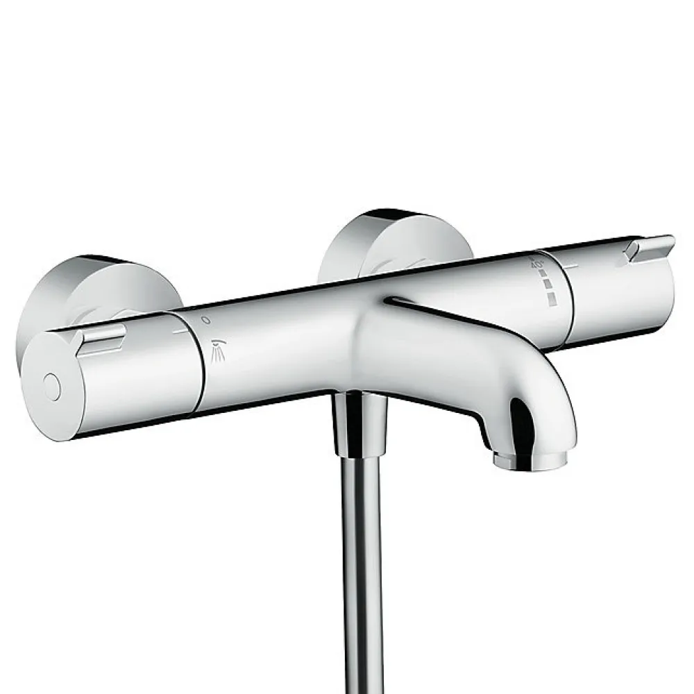 Hansgrohe Ecostat Set Mitigeur thermostatique Bain/douche + Barre de douche Unica + Douchette 2 jets, Chrome