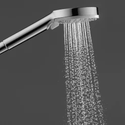 Hansgrohe Ensemble de douche Logis Mitigeur mural + Douchette 2 jets avec Barre 65cm + Flexible, Chrome (71600000-Vernis)