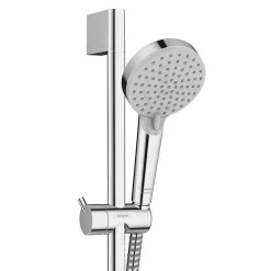 Hansgrohe Ensemble de douche Logis Mitigeur mural + Douchette 2 jets avec Barre 65cm + Flexible, Chrome (71600000-Vernis)