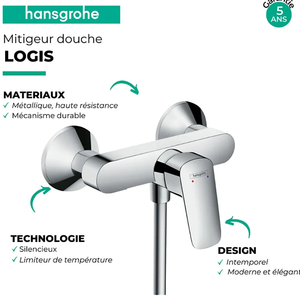 Hansgrohe Ensemble de douche Vario avec mitigeur mécanique Logis