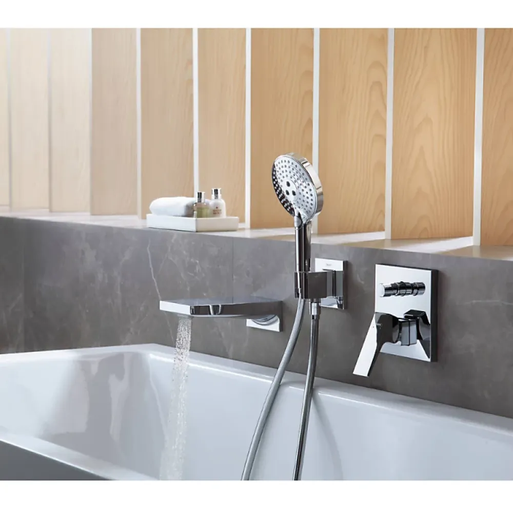 Hansgrohe Façade Metropol mitigeur bain douche encastré Aspect doré poli avec corps encastré et outil