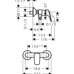Hansgrohe Mitigeur de douche chromé Logis 71600000