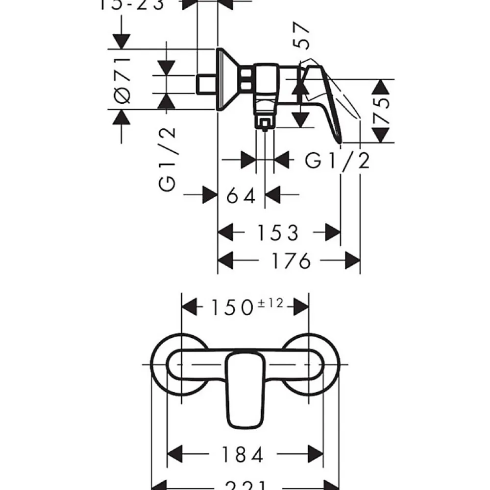 Hansgrohe Mitigeur de douche chromé Logis 71600000