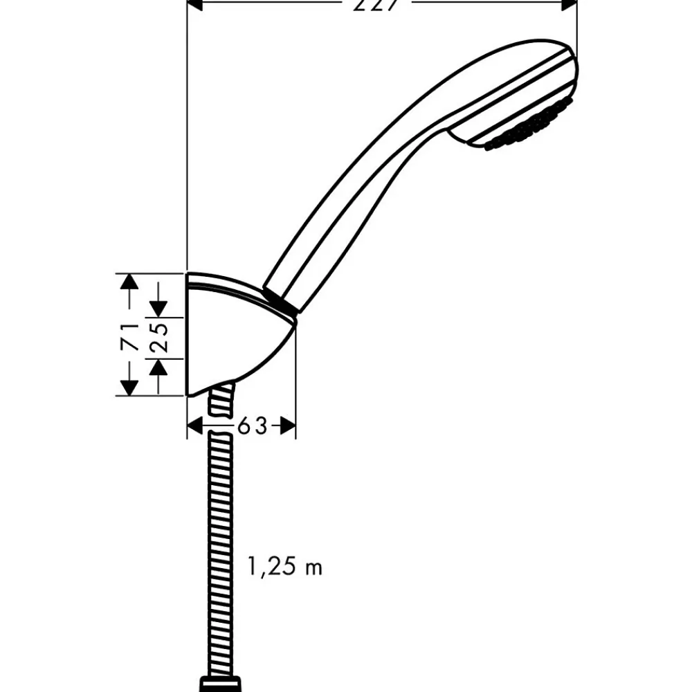 Hansgrohe Porter Ensemble support mural et douchette avec flexible de douche 125 cm (27576000)