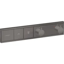 Hansgrohe RainSelect Module thermostatique encastré noir chromé brossé avec 2 fonctions (15380340)